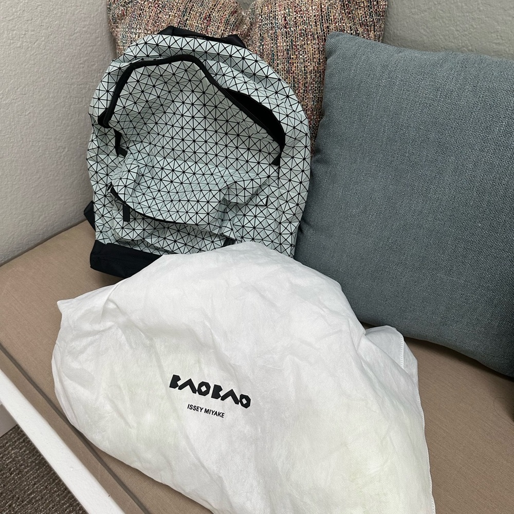 Geometric Patterned Black and White Backpack - Picture 13 of 15